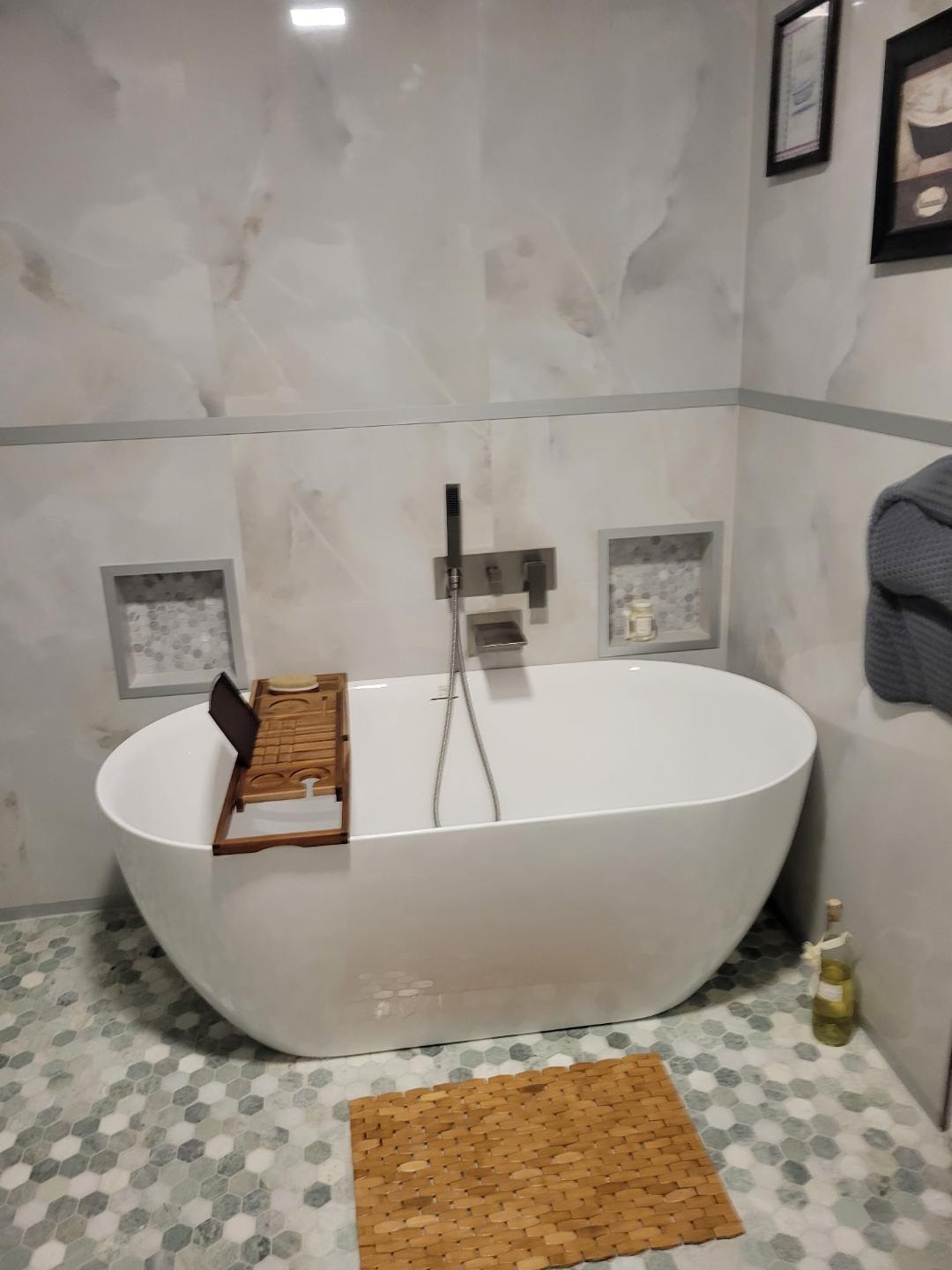 Bathroom renovation — freestanding soaking tub