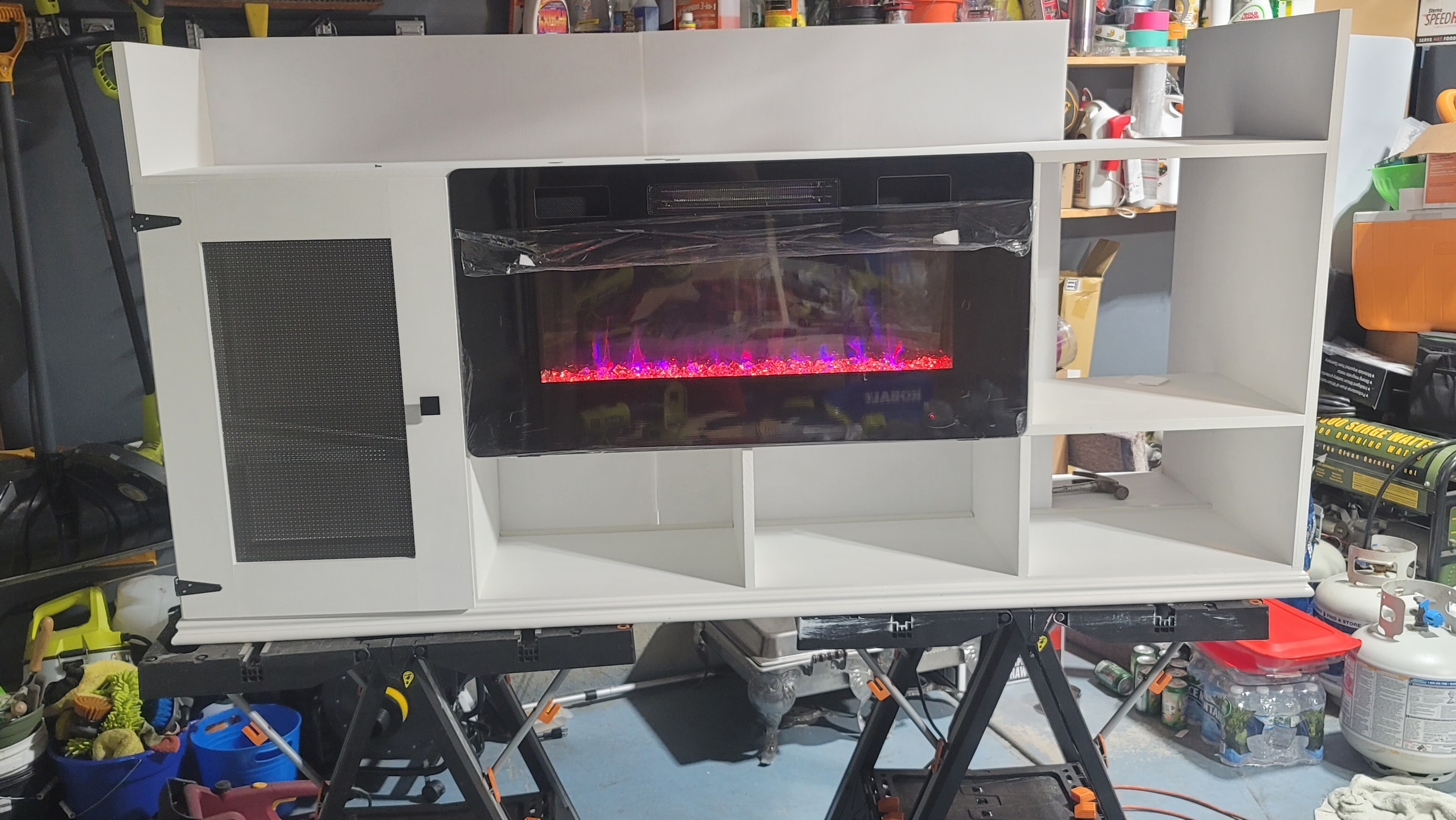 Entertainment Center with Electric Fireplace — after